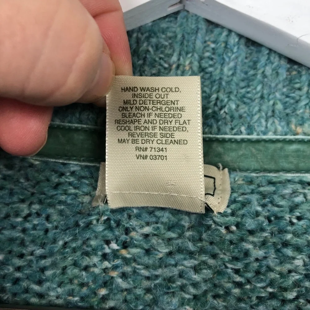 L.L. Bean Wool Blend Cable Knit Cardigan Sweater - Picture 7 of 8